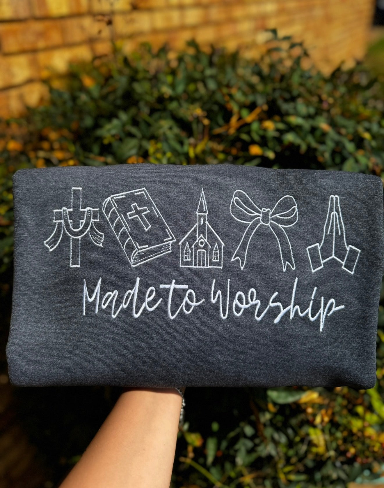 Made To Worship Embroidered Sweatshirt
